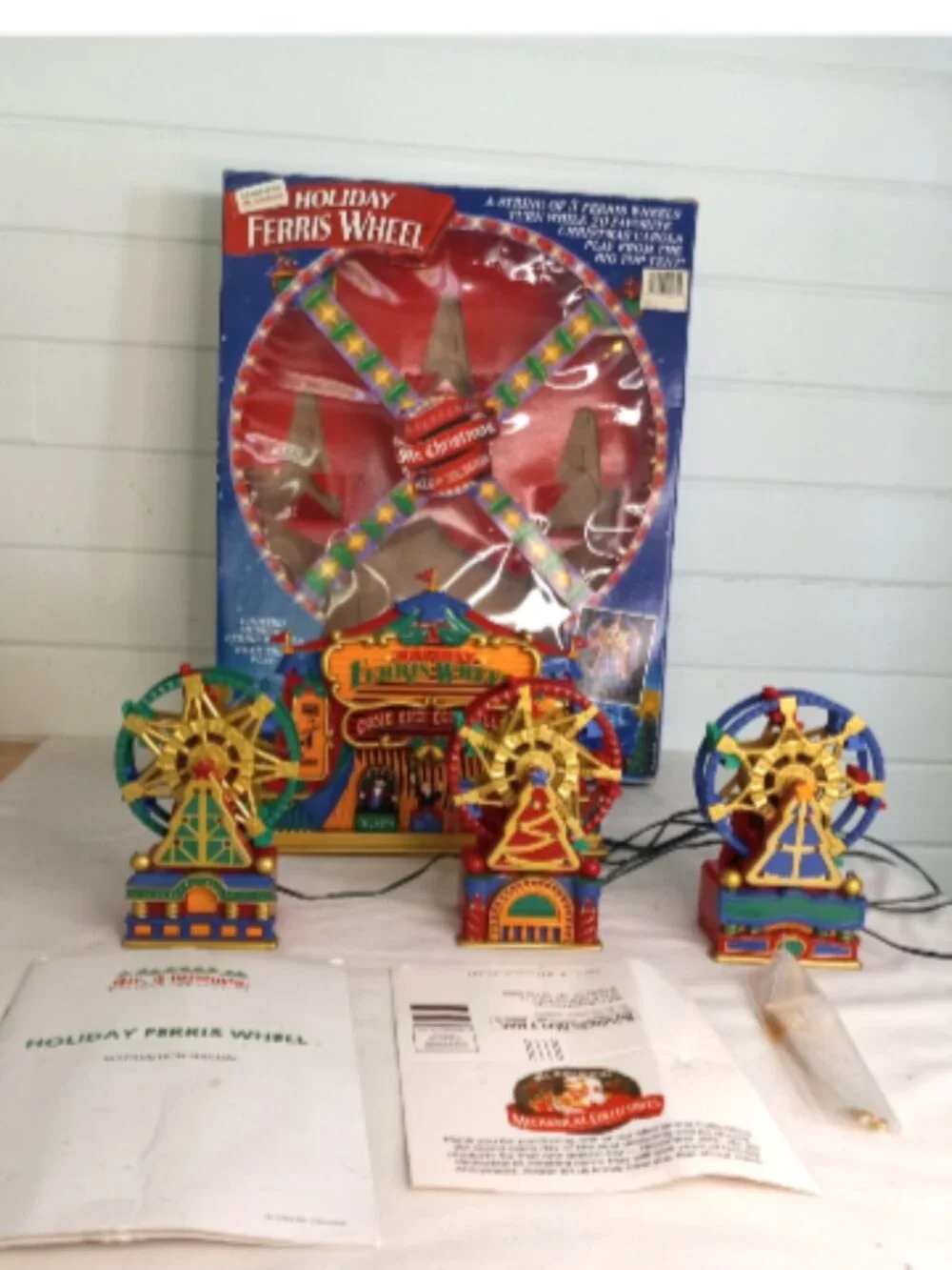1994 Mr Christmas Holiday Ferris Wheel Animated Musical Lights Tested IOB Video